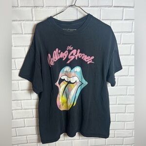 the ROLLING STONES vintage men short sleeve black t-shirt/size L
